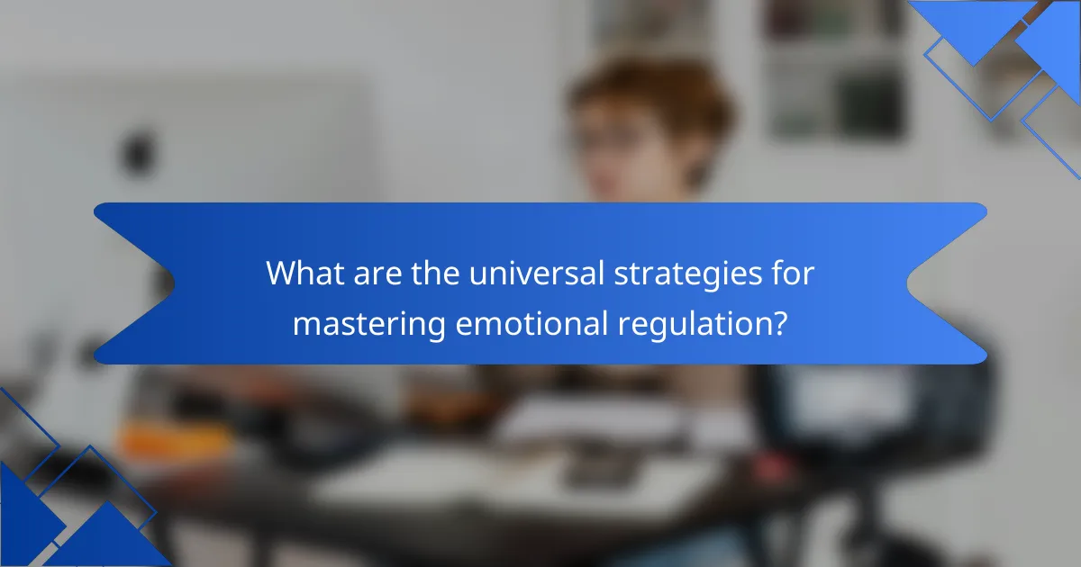 What are the universal strategies for mastering emotional regulation?